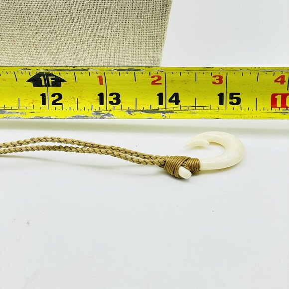 Vintage Polynesian Style Fish Hook Necklace with Cord - Picture 3 of 5